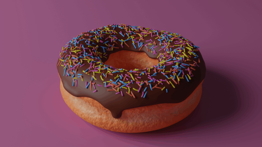 A 3D rendered donut